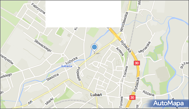Lubań, Podwale, mapa Lubań