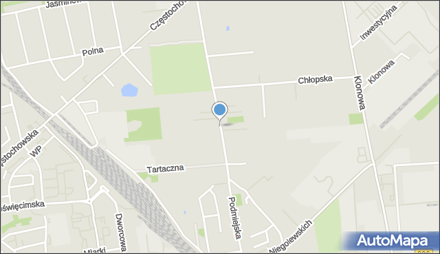 Lubliniec, Podmiejska, mapa Lubliniec