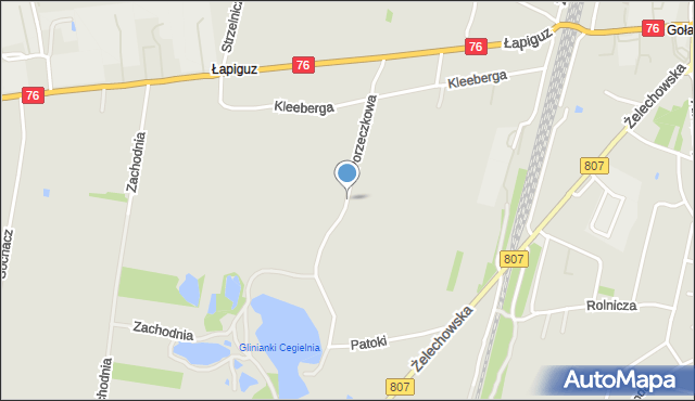 Łuków, Porzeczkowa, mapa Łuków