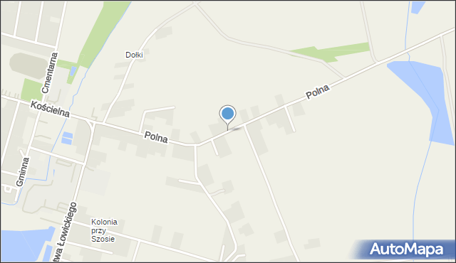 Łyszkowice powiat łowicki, Polna, mapa Łyszkowice powiat łowicki
