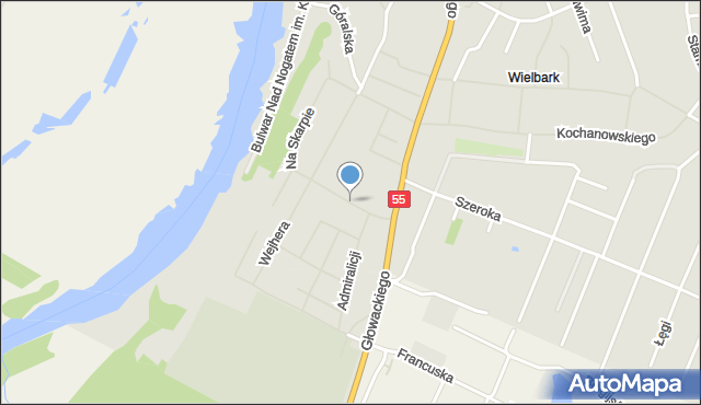 Malbork, Poprzeczna, mapa Malborka