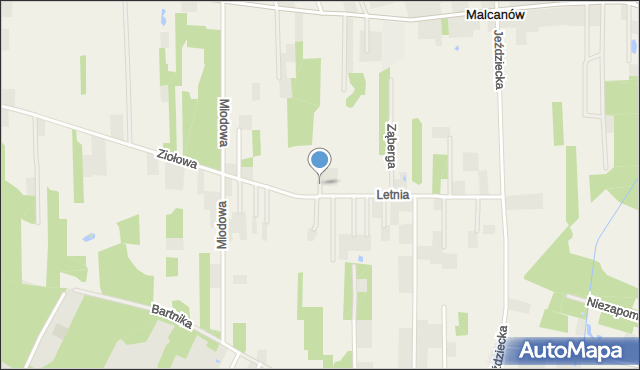 Malcanów gmina Wiązowna, Poziomkowa, mapa Malcanów gmina Wiązowna