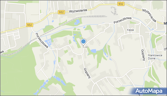 Marklowice, Porzeczkowa, mapa Marklowice