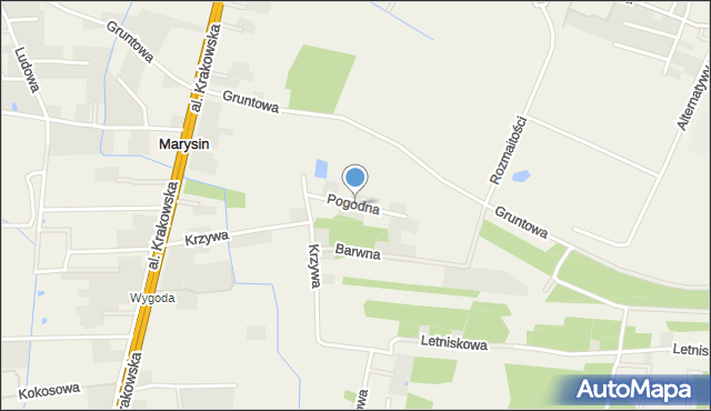 Marysin gmina Lesznowola, Pogodna, mapa Marysin gmina Lesznowola