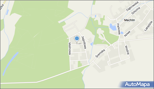 Mechlin gmina Śrem, Poziomkowa, mapa Mechlin gmina Śrem