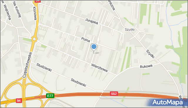 Modlnica, Polne Zacisze, mapa Modlnica