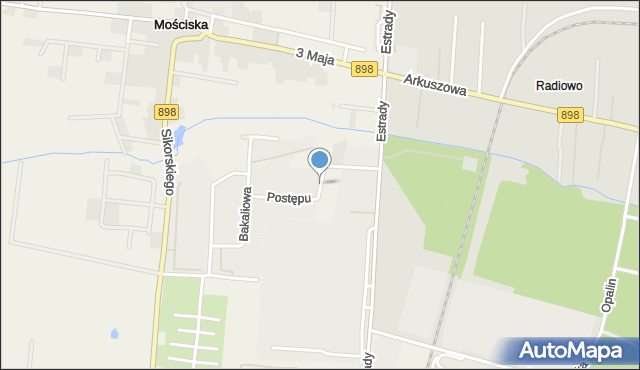 Mościska gmina Izabelin, Postępu, mapa Mościska gmina Izabelin