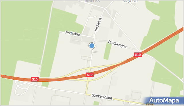 Motaniec, Podleśna, mapa Motaniec