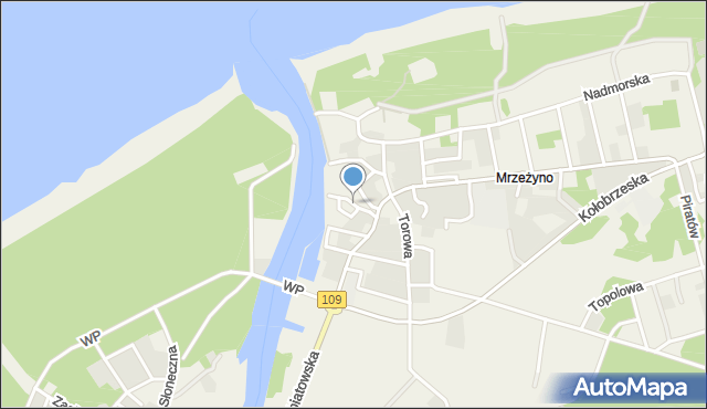 Mrzeżyno, Portowa, mapa Mrzeżyno