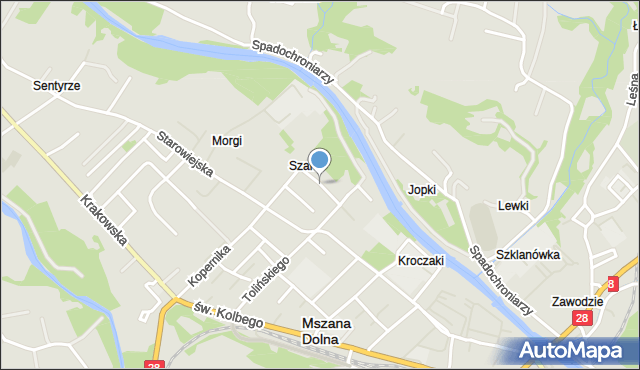 Mszana Dolna, Podhalan, mapa Mszana Dolna