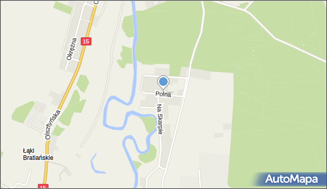 Mszanowo, Polna, mapa Mszanowo
