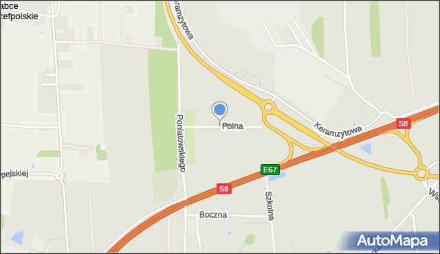 Mszczonów, Polna, mapa Mszczonów