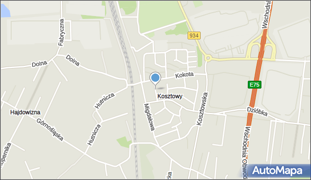 Mysłowice, Pochmary Władysława, mapa Mysłowice