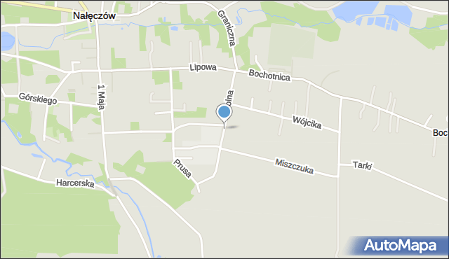 Nałęczów powiat puławski, Polna, mapa Nałęczów powiat puławski