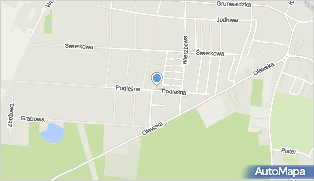 Namysłów, Podleśna, mapa Namysłów