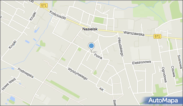 Nasielsk, Polna, mapa Nasielsk