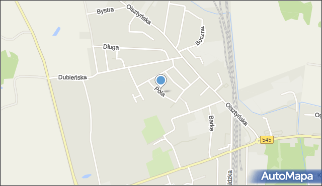 Nidzica, Pola Wincentego, mapa Nidzica