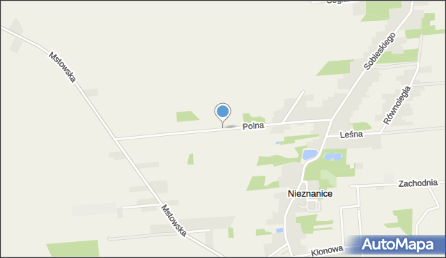 Nieznanice, Polna, mapa Nieznanice