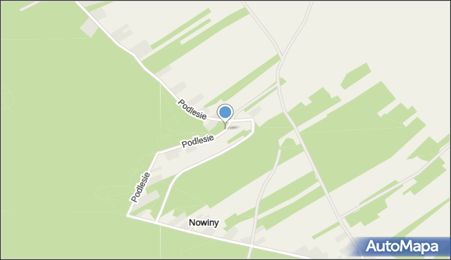 Nowiny gmina Kozienice, Podlesie, mapa Nowiny gmina Kozienice