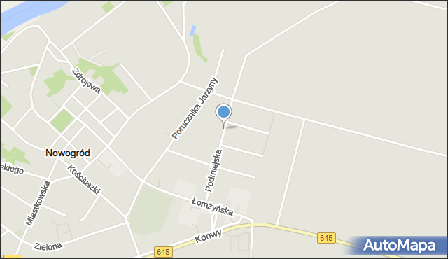 Nowogród powiat łomżyński, Podmiejska, mapa Nowogród powiat łomżyński