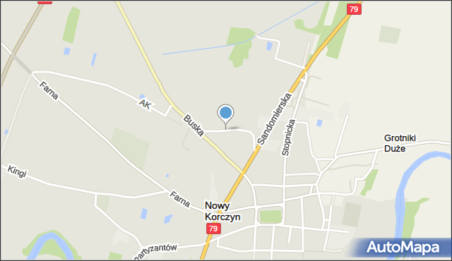 Nowy Korczyn, Polna, mapa Nowy Korczyn