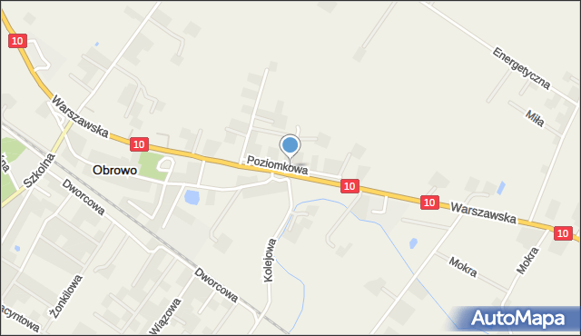 Obrowo powiat toruński, Poziomkowa, mapa Obrowo powiat toruński
