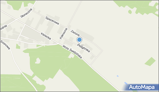 Oleszno gmina Krasocin, Podgórska, mapa Oleszno gmina Krasocin