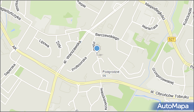 Olsztyn, Polna, mapa Olsztyna
