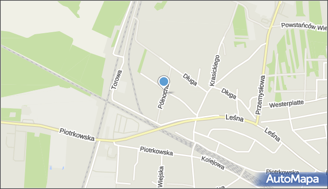 Opoczno, Północna, mapa Opoczno