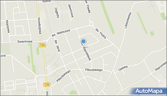 Opoczno, Popiełuszki Jerzego, bł. ks., mapa Opoczno