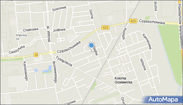 Opole, Porzeczkowa, mapa Opola