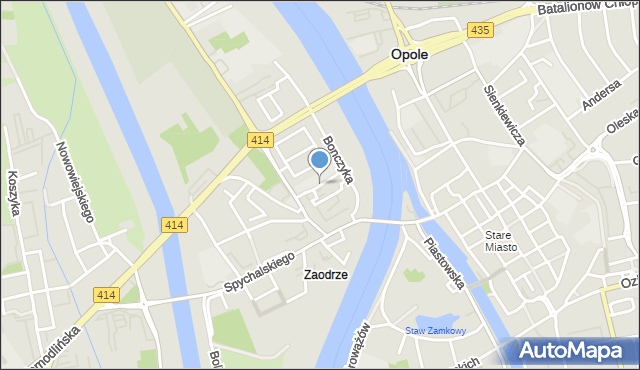Opole, Polskiego Czerwonego Krzyża, mapa Opola