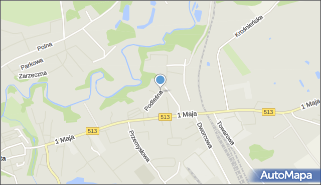 Orneta powiat lidzbarski, Podleśna, mapa Orneta powiat lidzbarski