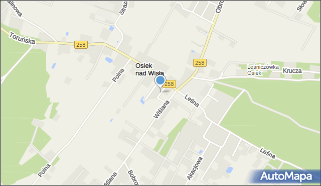 Osiek nad Wisłą, Pod Papugami, mapa Osiek nad Wisłą