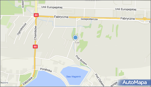 Oświęcim, Pod Borem, mapa Oświęcimia