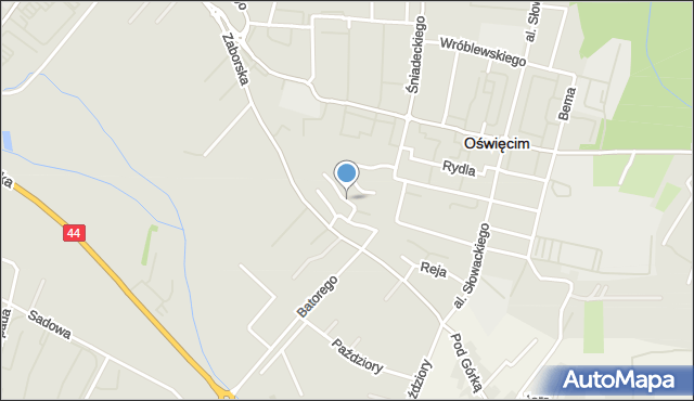 Oświęcim, Porębskiego Stanisława, mapa Oświęcimia