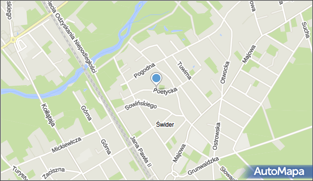 Otwock, Poetycka, mapa Otwock