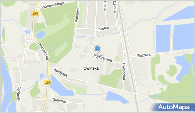 Owińska, Poprzeczna, mapa Owińska