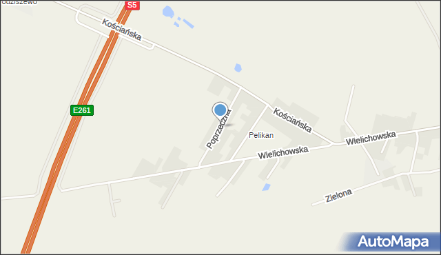 Pelikan, Poprzeczna, mapa Pelikan