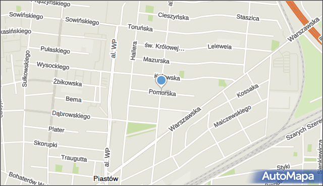 Piastów powiat pruszkowski, Pomorska, mapa Piastów powiat pruszkowski