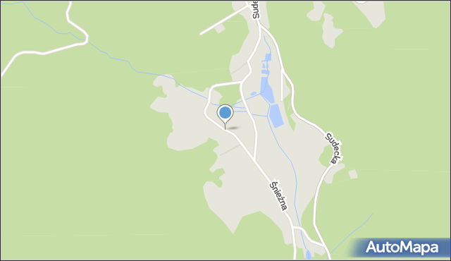 Piechowice powiat karkonoski, Potok Rudnika, mapa Piechowice powiat karkonoski