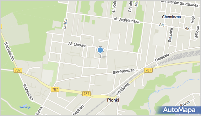 Pionki, Poprzeczna, mapa Pionki