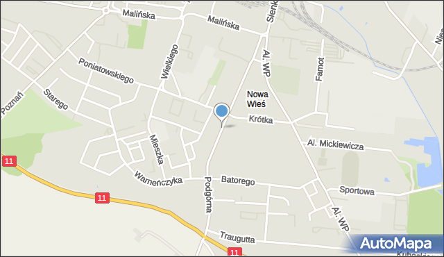 Pleszew, Podgórna, mapa Pleszew