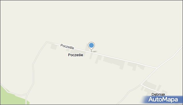 Pocześle, Pocześle, mapa Pocześle