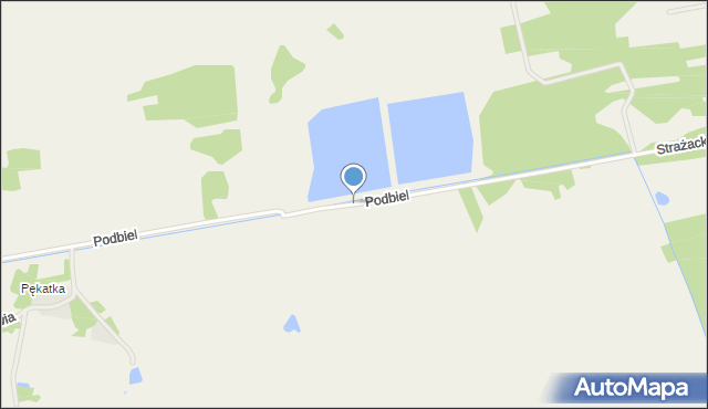 Podbiel gmina Celestynów, Podbiel, mapa Podbiel gmina Celestynów