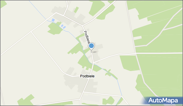 Podbiele gmina Stary Lubotyń, Podbiele, mapa Podbiele gmina Stary Lubotyń