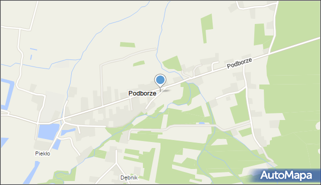 Podborze gmina Olesno, Podborze, mapa Podborze gmina Olesno