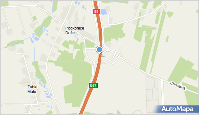 Podkonice Duże, Podkonice Duże, mapa Podkonice Duże