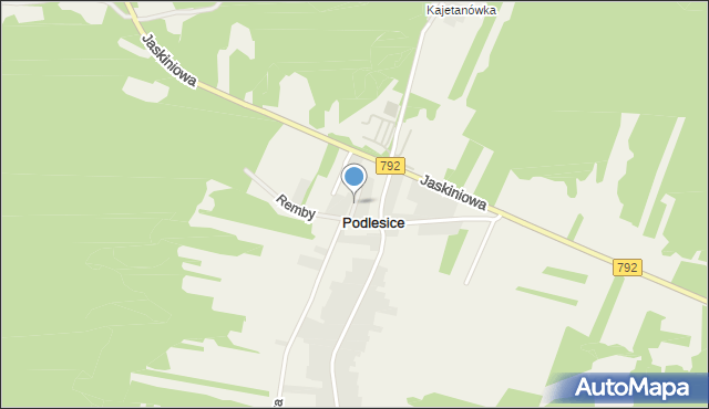 Podlesice gmina Kroczyce, Podlesice, mapa Podlesice gmina Kroczyce