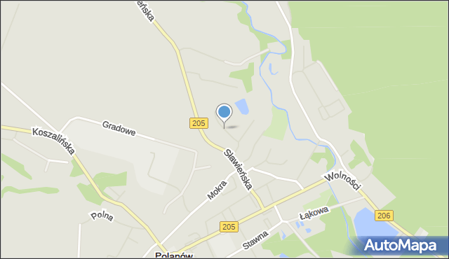 Polanów powiat koszaliński, Podmiejska, mapa Polanów powiat koszaliński